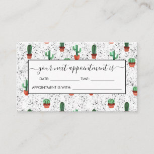 Tarjeta De Citas Patrón de salpicaduras de cactus de terracota verd