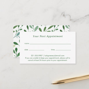 Tarjeta De Citas Patrón de vegetación moderno