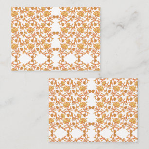 Tarjeta De Citas Patrón floral simétrico con motivos naranja rese