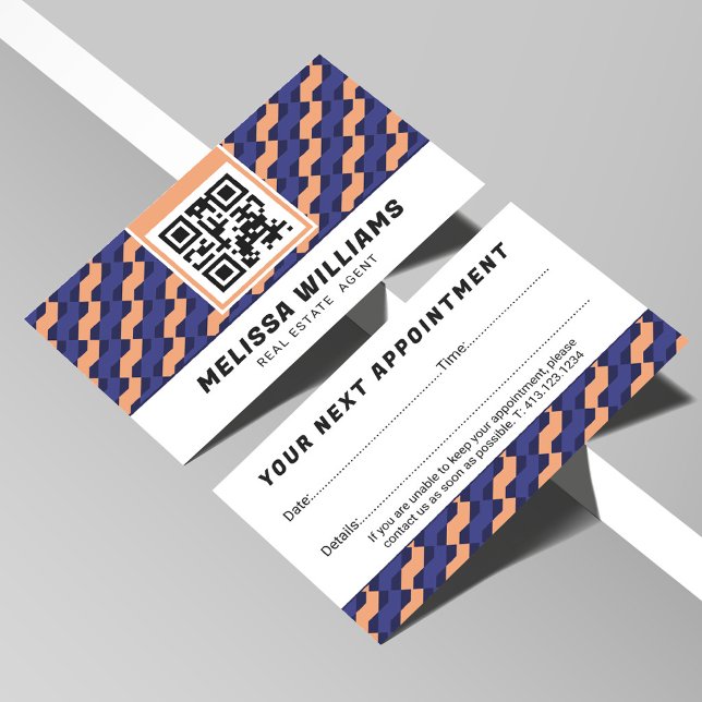 Tarjeta De Citas Patrón geométrico moderno entrelazado (Subido por el creador)