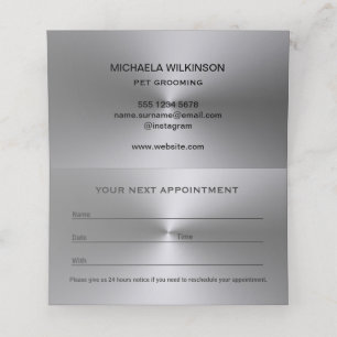 Tarjeta De Citas Paw de perro plateado sobre el servicio de crecimi