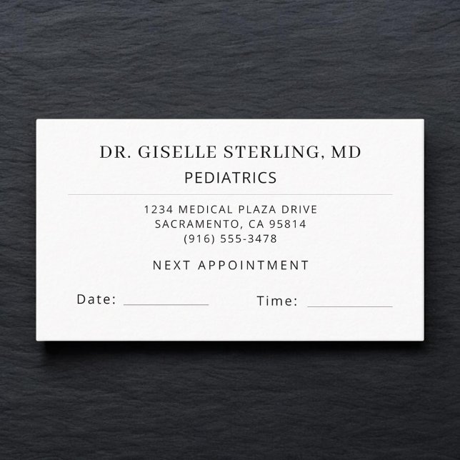 Tarjeta De Citas Pediatrics Doctor Office Appointment Card (Subido por el creador)
