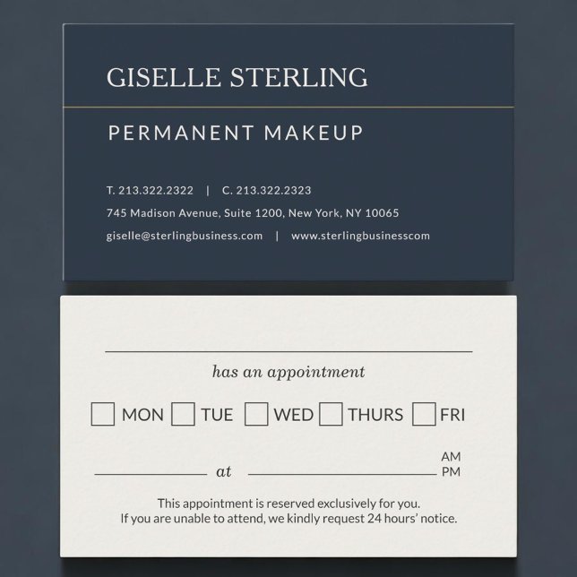 Tarjeta De Citas Permanent Makeup Office Appointment Reminder (Subido por el creador)