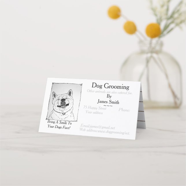 Tarjeta De Citas perro de imagen divertida perro Grooming cuidado d (Anverso)