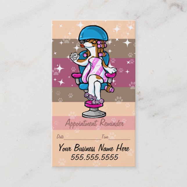 Tarjeta De Citas Perro Grooming.Mascota groomer.Recordatorio de cit (Anverso)