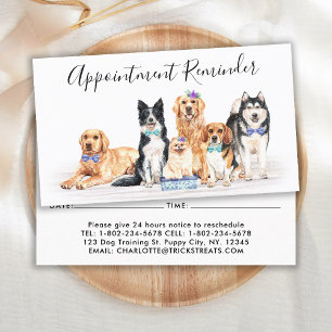 Tarjeta De Citas Perros Adorables Dog Groomer Mascota Sitter Busine