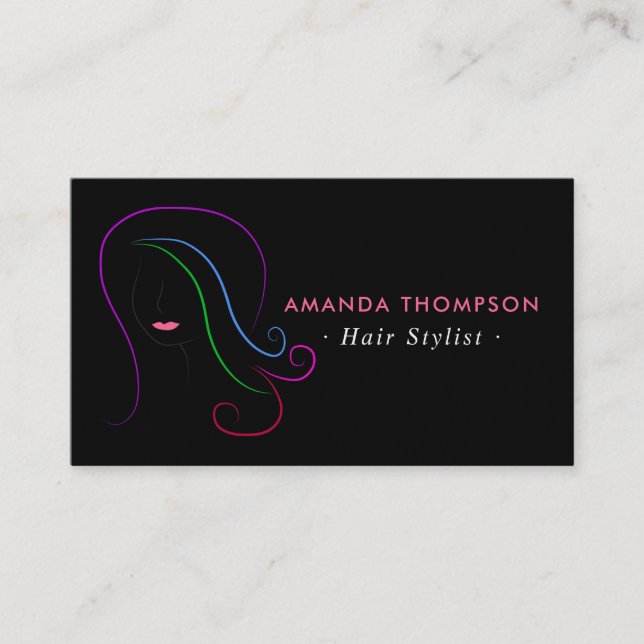 Tarjeta De Citas Personalizable elegante de Hair Stylist (Anverso)
