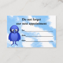 Tarjeta De Citas Personalizado Blue Bird