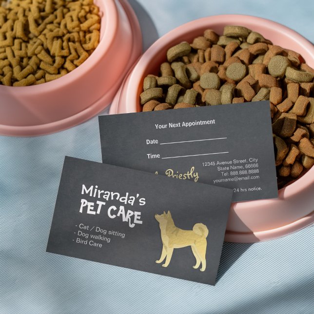 Tarjeta De Citas Personalizado de oro cachorros Akita Inu / auto Ma (Subido por el creador)