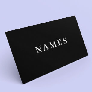 Tarjeta De Citas Personalizado negro simple Agregar su nombre elega
