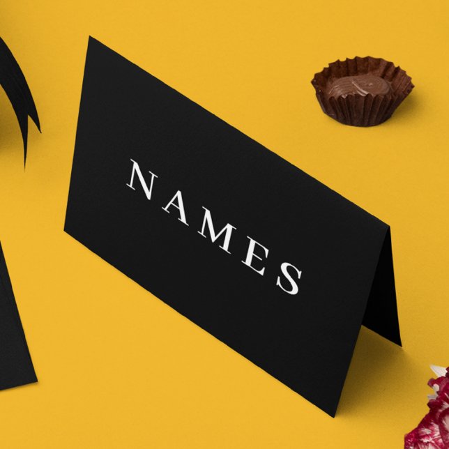 Tarjeta De Citas Personalizado negro simple Añadir su nombre elegan (Subido por el creador)