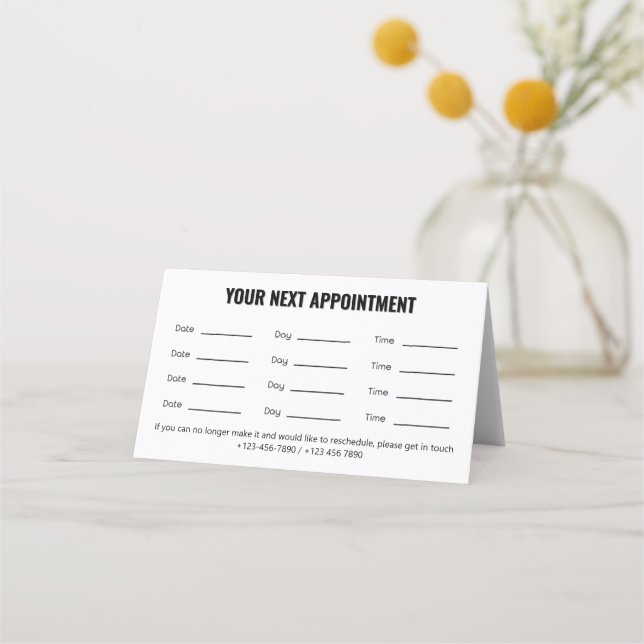 Tarjeta De Citas Pet Care Appointment Card with Logo & Cute Animal  (Anverso)