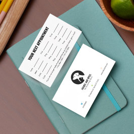 Tarjeta De Citas Pet Care Appointment Card with Logo & Cute Animal