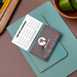 Tarjeta De Citas Pet Care Appointment Card with Logo & Cute Animal