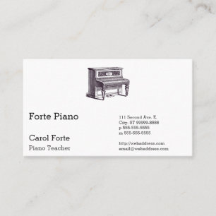 Tarjeta De Citas Piano vertical vintage