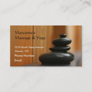 Tarjeta De Citas Piedras y madera del masaje