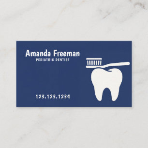 Tarjeta De Citas Pincel dental sobre Dentista Pediátrico Dental Azu
