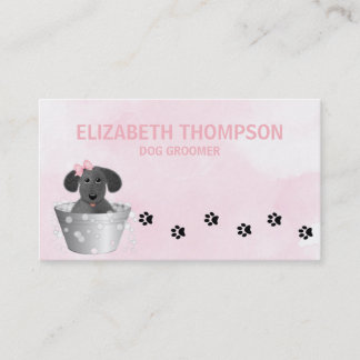 Tarjeta De Citas Pink Dog Grooming Dog Spa