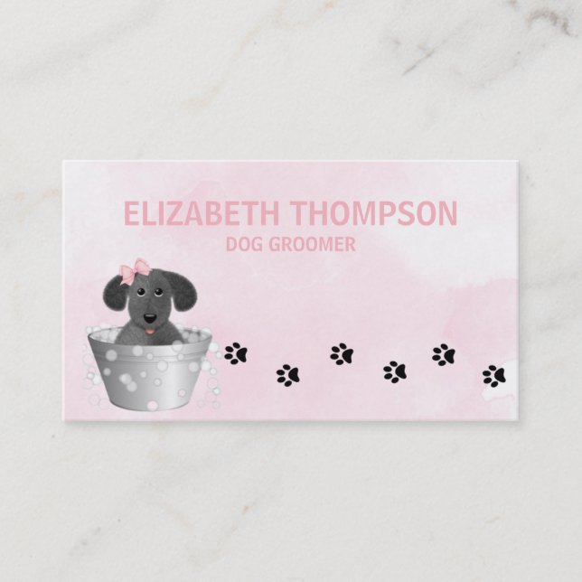 Tarjeta De Citas Pink Dog Grooming Dog Spa (Anverso)