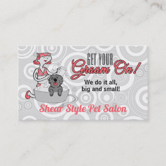 Tarjeta De Citas Pink Doggie Spa Groom En Mascota Grooming