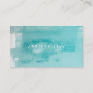 Tarjeta De Citas Pintura alterada de Aqua Turquoise Grunge