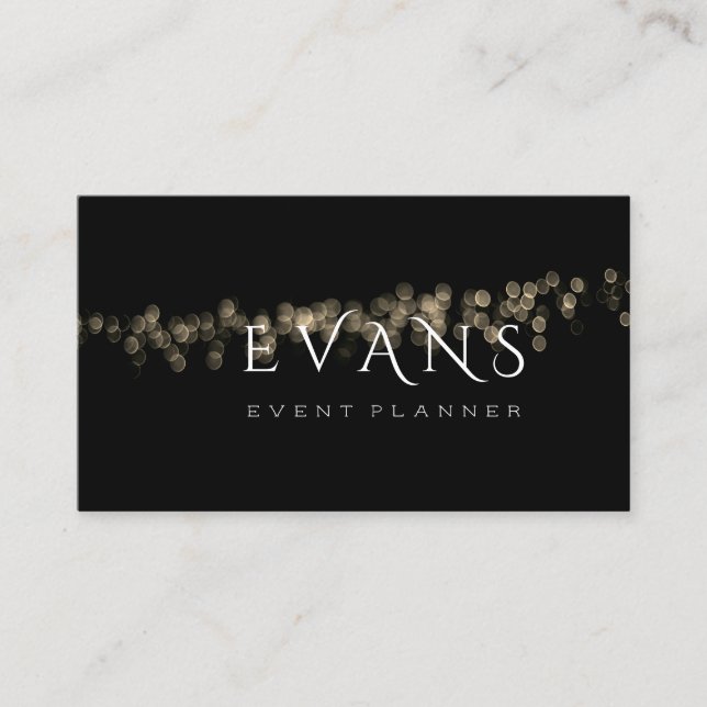 Tarjeta De Citas Planificador de eventos de cineasta Black Gold ilu (Anverso)