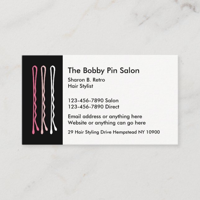 Tarjeta De Citas Plantilla de diseño retro. estilo de cabello (Anverso)