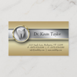 Tarjeta De Citas Plata metalizada molar dental del oro de la