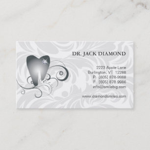 Tarjeta De Citas Platino dental 2 del logotipo del diente del