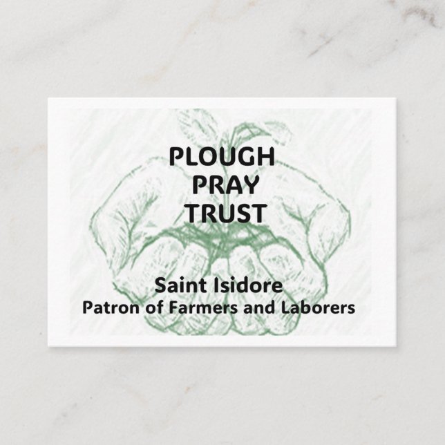 Tarjeta De Citas "Plough Pray Trust" Saint Isidore Reminder Card (Anverso)