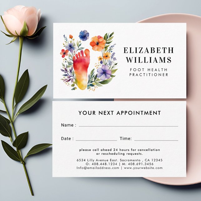 Tarjeta De Citas Podiatrista practicante de salud de pies moderno (Subido por el creador)