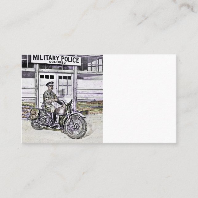 Tarjeta De Citas Policía de moto negra ww2 (Anverso)