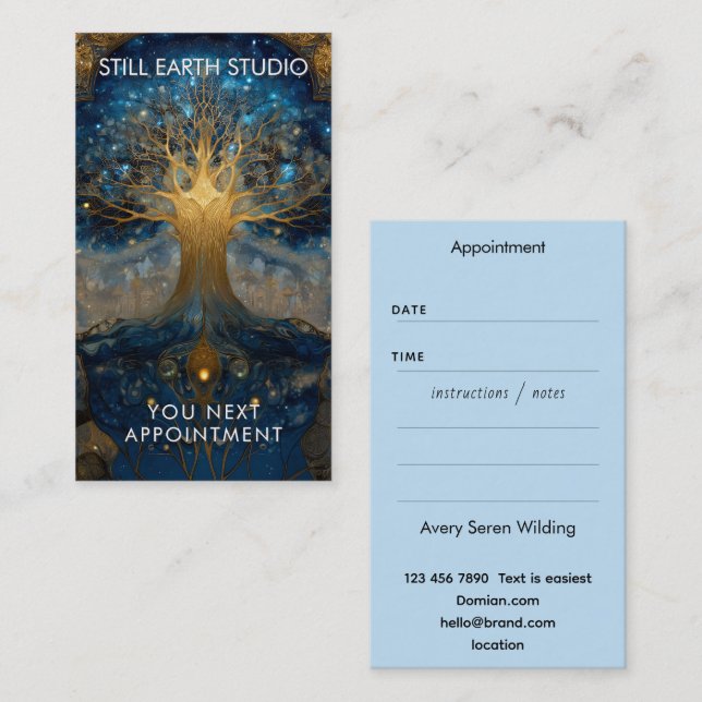 Tarjeta De Citas Portal Celestial | Árbol de la Vida (Anverso / Reverso)
