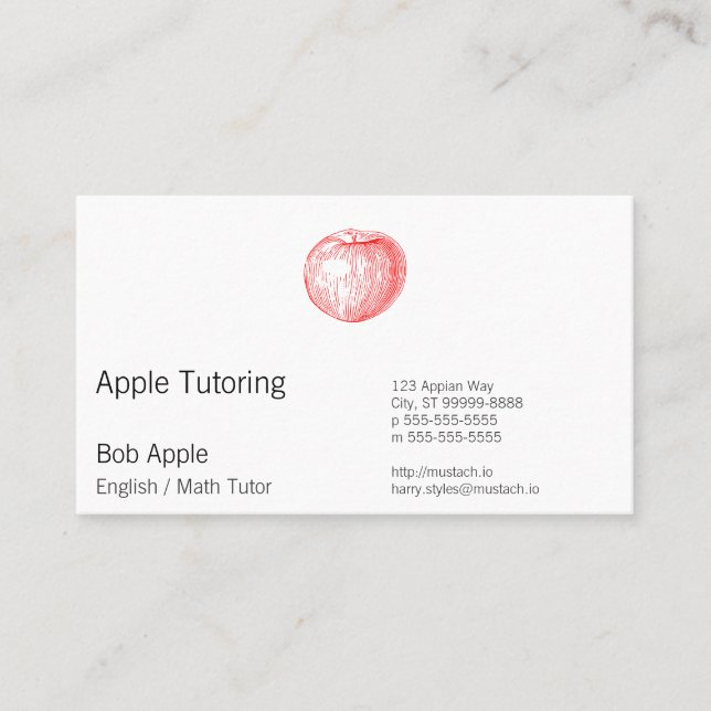 Tarjeta De Citas Prensa de copiar roja Apple de Apple de caramelo (Anverso)