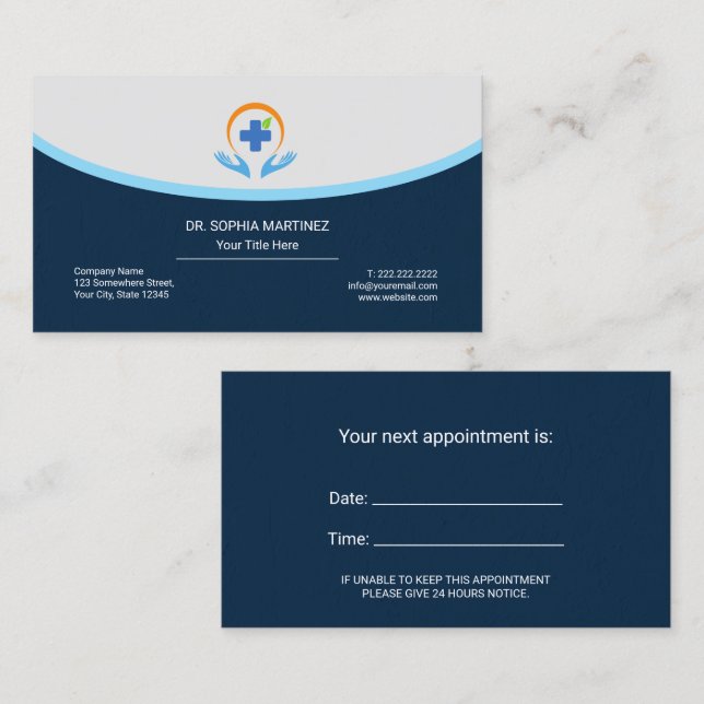 Tarjeta De Citas Profesional de la salud (Anverso / Reverso)