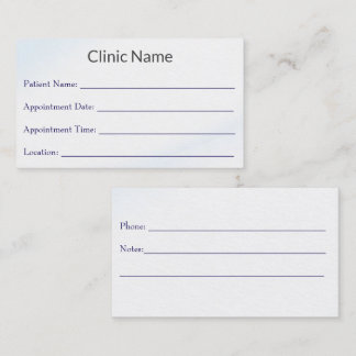 Tarjeta De Citas Professional Doctor Appointment Reminder Card