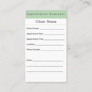 Tarjeta De Citas Professional Minimal Appointment Reminder Card