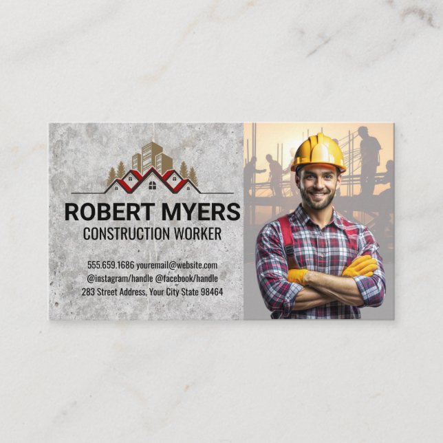 Tarjeta De Citas Promotor | Constructores | Construcción (Anverso)