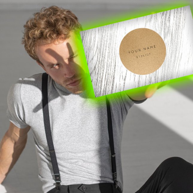 Tarjeta De Citas Próximo Círculo de Nombramiento Kraft Plata Madera (Next Appointment Circle Kraft Silver White Wood)