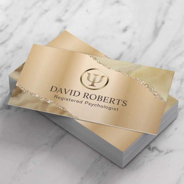 Tarjeta De Citas Psicólogo Consejero Profesional Agante de Oro (Subido por el creador)