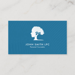 Tarjeta De Citas Psicólogo creativo azul Consejero personal