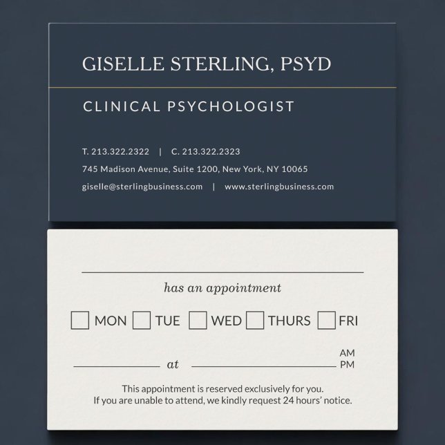 Tarjeta De Citas Psychologist Office Appointment Reminder (Subido por el creador)