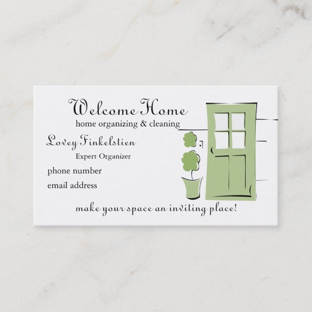 Tarjeta De Citas Puerta verde de la bonito (Anverso)