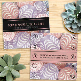 Tarjeta De Citas Purple Pink Marble Generic Business Loyalty Punch