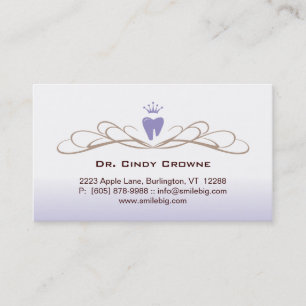 Tarjeta De Citas Púrpura dental Brown del logotipo del diente del