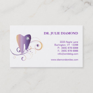 Tarjeta De Citas Púrpura dental Ylw del logotipo del diente del