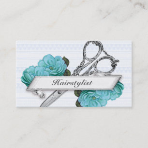 Tarjeta De Citas púrpura floral del estilista del hairstylist del