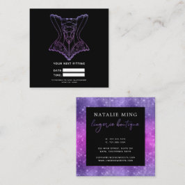 Tarjeta De Citas Púrpura Purpurina Lingerie Boutique Next Fitting