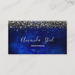 Tarjeta De Citas Purpurina de imitación de oro azul real