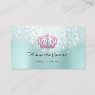 Tarjeta De Citas Purpurina de peluquería maquillaje agua Crown Plat